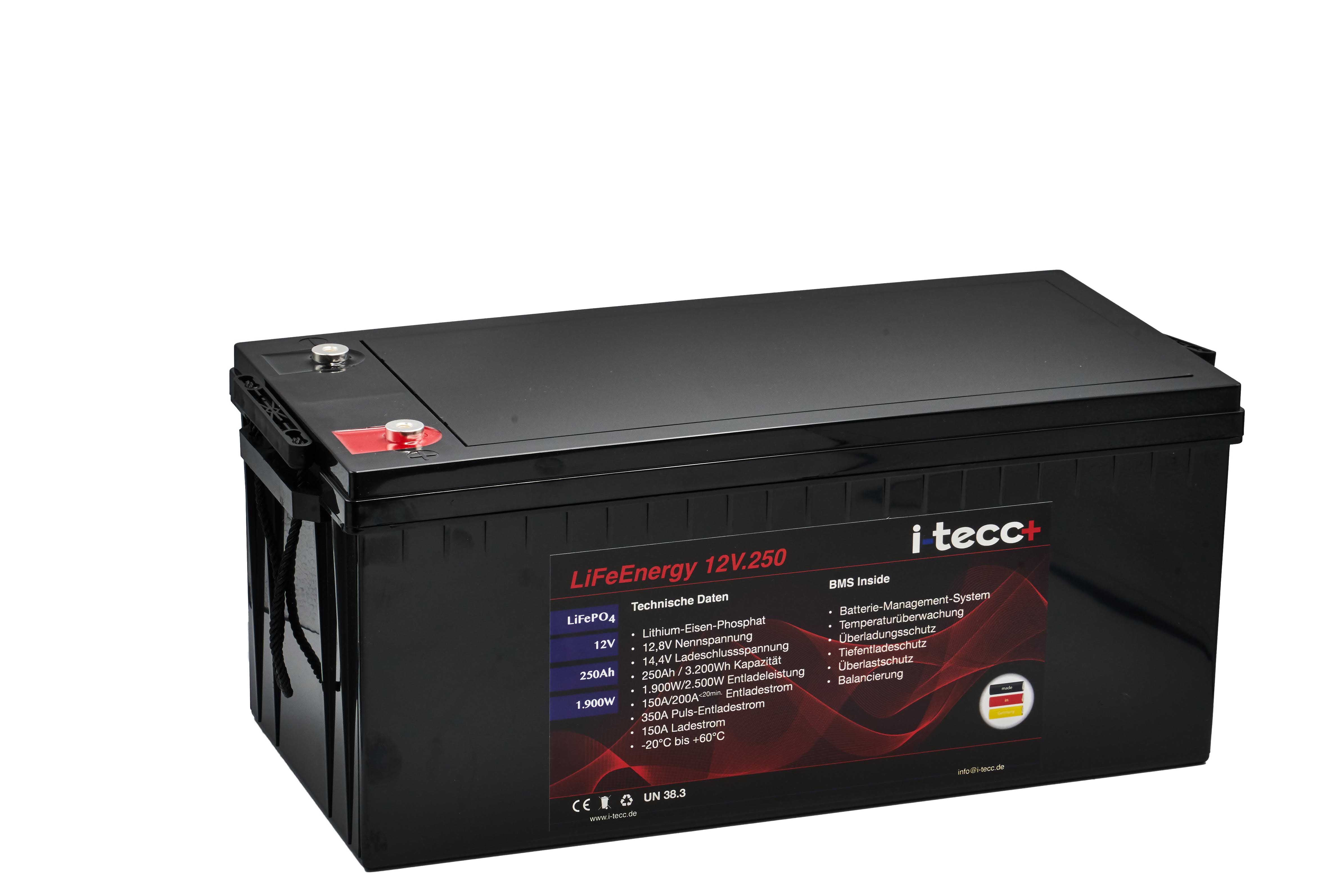 LiFePO4 Batterie 12V 250Ah inkl. BMS