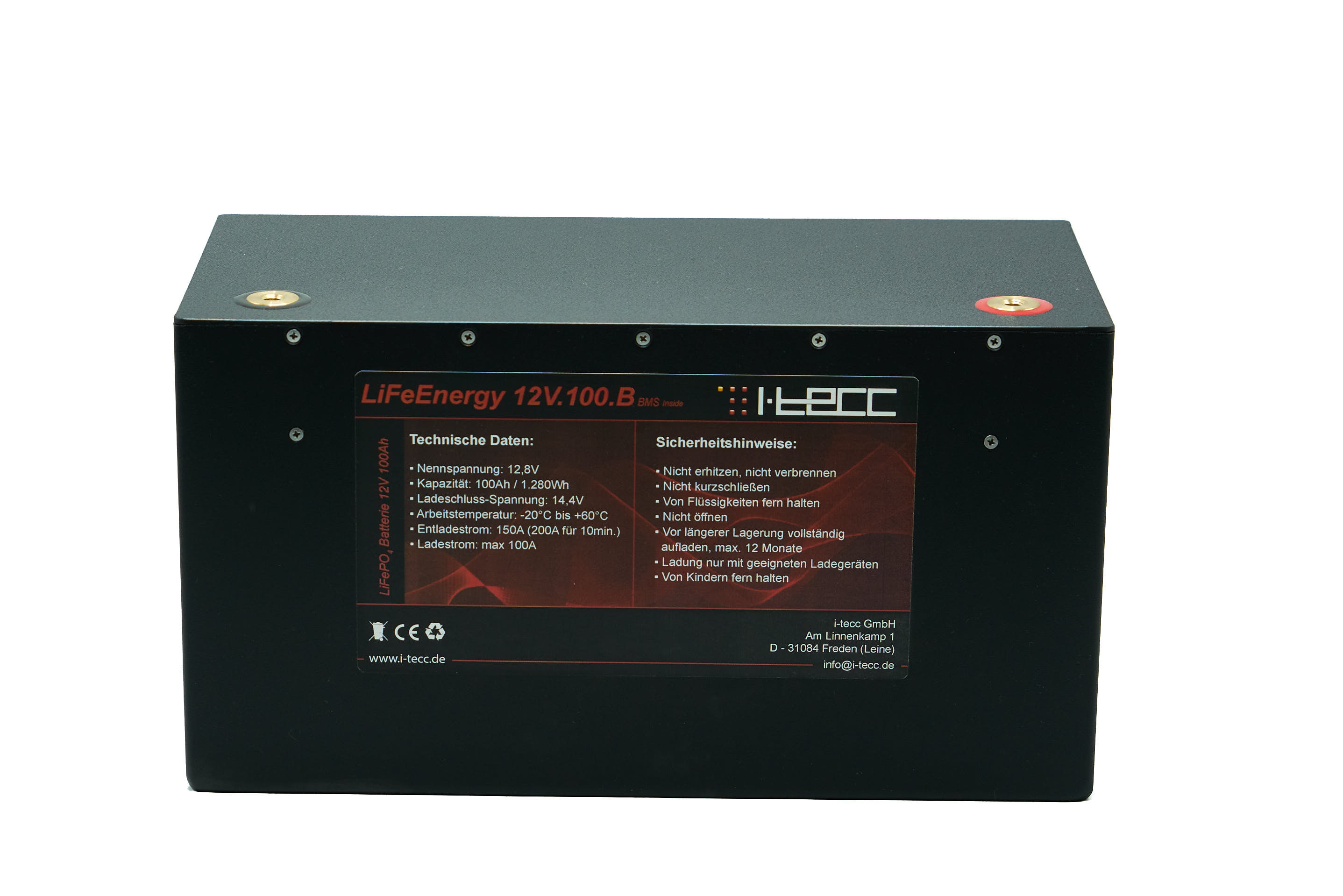 Lifepo4 Batterie 12v 100ah Inkl Bms I Tecc Lifeenergy 3417